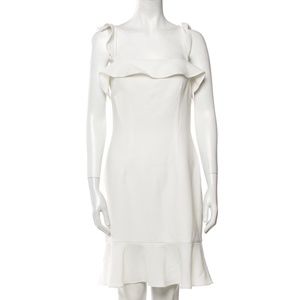 Black halo square neckline mini dress